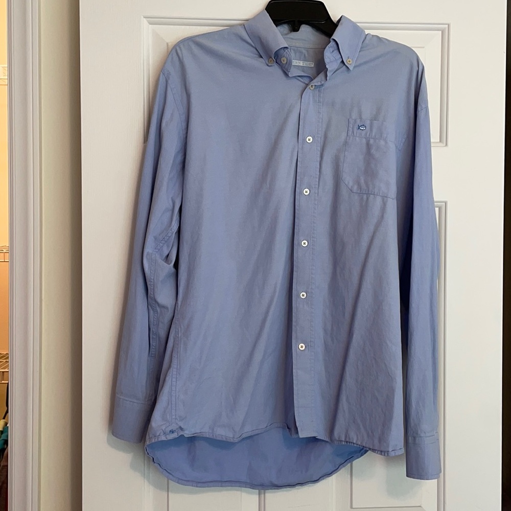 Southern Tide blue button down shirt